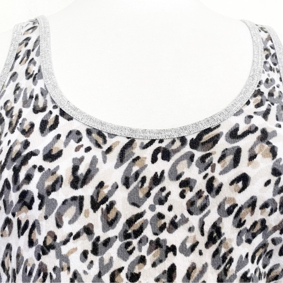 LIVE LOVE LOUNGE Karen Neuburger soft comfy animal print tank top scoop neck L - Picture 2 of 7